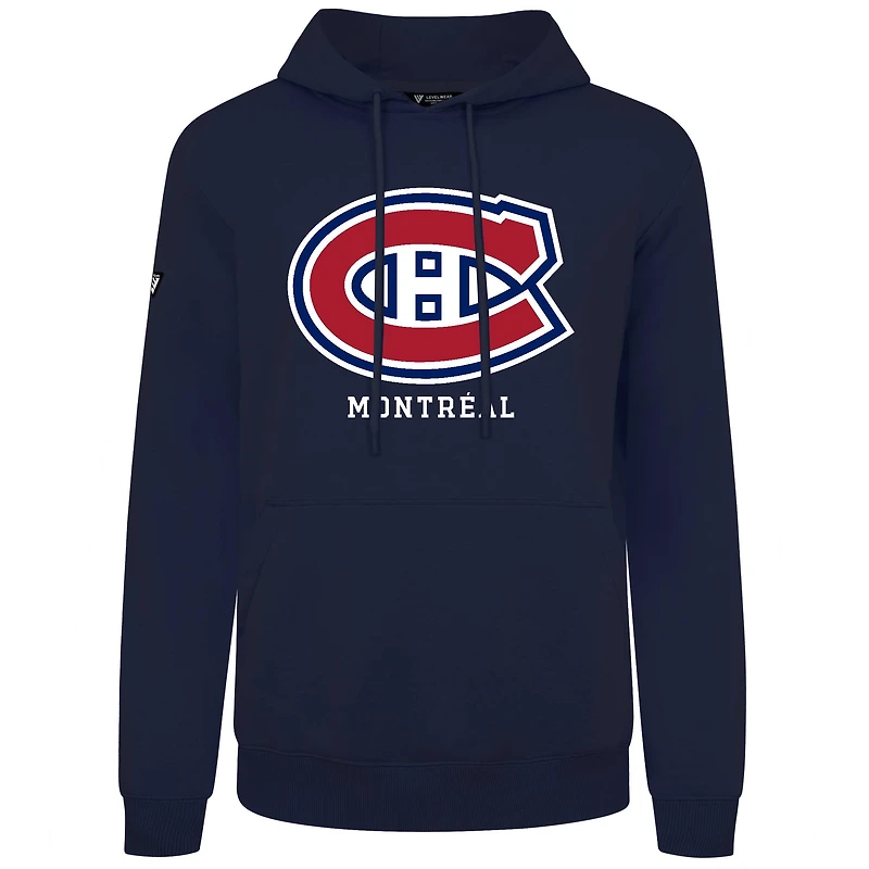 Sweat à capuche en polaire Levelwear bleu marine pour homme, modèle Podium Immortal des Canadiens de Montréal