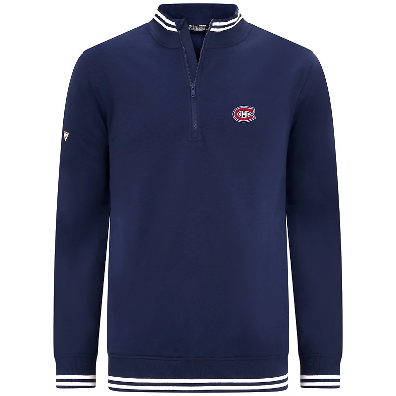 Men's Levelwear  Navy Montreal Canadiens Sportsman Quarter-Zip Pullover