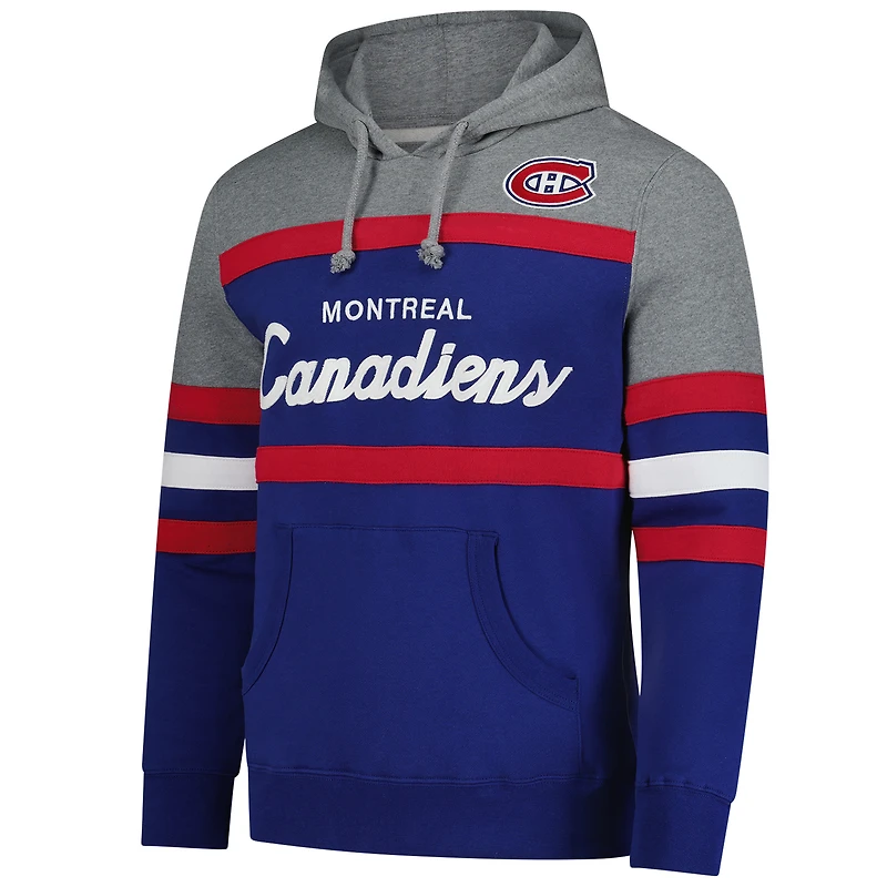Men's Mitchell & Ness Blue Montreal Canadiens Headcoach Pullover Hoodie
