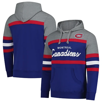 Men's Mitchell & Ness Blue Montreal Canadiens Headcoach Pullover Hoodie