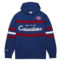 Chandail à capuchon d'entraîneur-chef des Canadiens de Montréal Mitchell & Ness bleu marine pour hommes