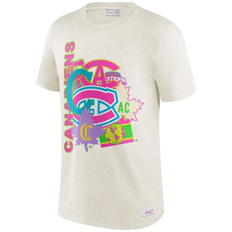 Men's Mitchell & Ness Oatmeal Montreal Canadiens Party Mix T-Shirt