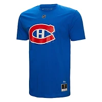 T-shirt bleu avec nom et numéro des Canadiens de Montréal Mitchell & Ness Patrick Roy pour hommes