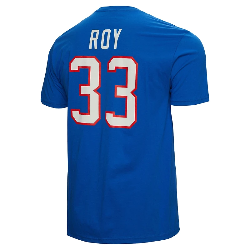 T-shirt bleu avec nom et numéro des Canadiens de Montréal Mitchell & Ness Patrick Roy pour hommes