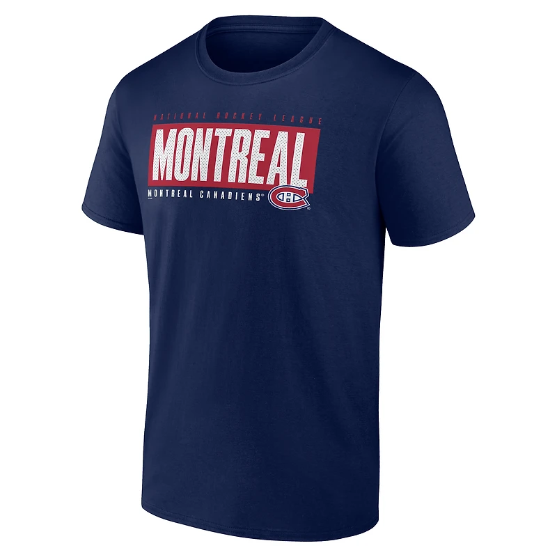 T-shirt bleu marine pour homme avec logo des Canadiens de Montréal