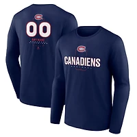 T-shirt à manches longues bleu marine pour homme