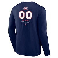 Men's Navy Montreal Canadiens Custom Midfielder Long Sleeve T-Shirt