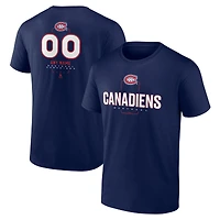 T-shirt de milieu terrain personnalisé bleu marine des Canadiens Montréal pour homme