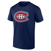 T-shirt bleu marine pour homme avec logo principal des Canadiens de Montréal