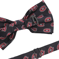 Nœud papillon à répétition des Canadiens de Montréal bleu marine pour homme