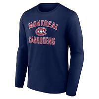 Men's  Navy Montreal Canadiens Victory Arch Long Sleeve T-Shirt
