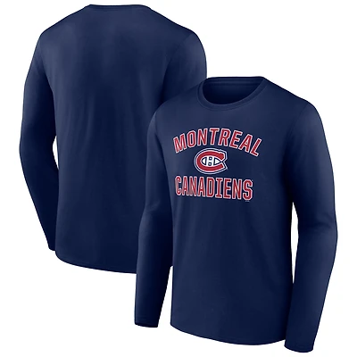 Men's  Navy Montreal Canadiens Victory Arch Long Sleeve T-Shirt