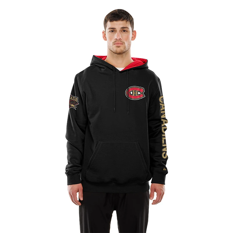 Sweat à capuche noir New Era pour homme, Canadiens de Montréal, Fête du Canada
