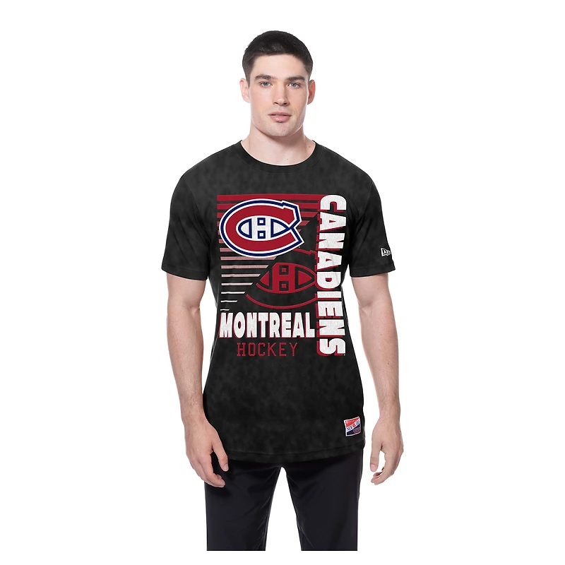 T-shirt délavé minéral noir des Canadiens de Montréal New Era pour homme