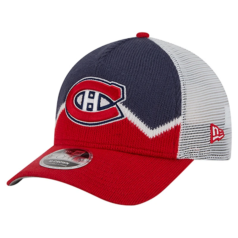 Casquette ajustable New Era bleu/rouge des Canadiens de Montréal 9FORTY M-Crown A-Frame pour homme