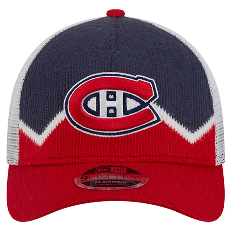 Men's New Era Blue/Red Montreal Canadiens Sock 9FORTY M-Crown A-Frame Adjustable Hat