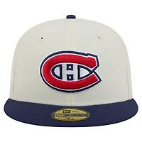 Men's New Era Cream/Navy Montreal Canadiens Chrome 59FIFTY Fitted Hat