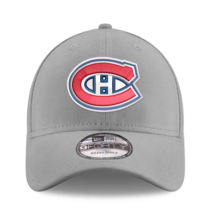 Men's New Era Gray Montreal Canadiens 9FORTY Adjustable Hat