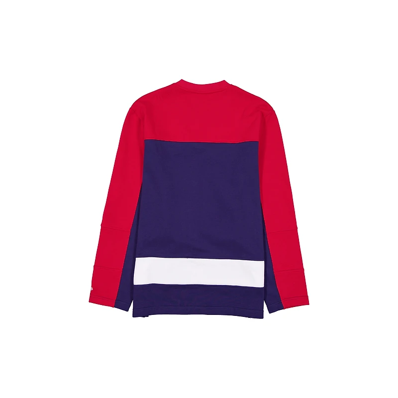 Maillot de hockey à manches longues New Era bleu marine et rouge des Canadiens Montréal, champions la Coupe Stanley, pour homme