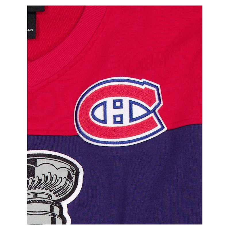 Men's New Era Navy/Red Montreal Canadiens Stanley Cup Champions Long-Sleeve Hockey Jersey Shirt