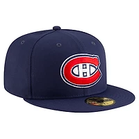 Casquette ajustée basique New Era bleu marine des Canadiens de Montréal, collection 59FIFTY