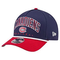 Casquette ajustable New Era bleu marine des Canadiens de Montréal 9FORTY M-Crown pour homme