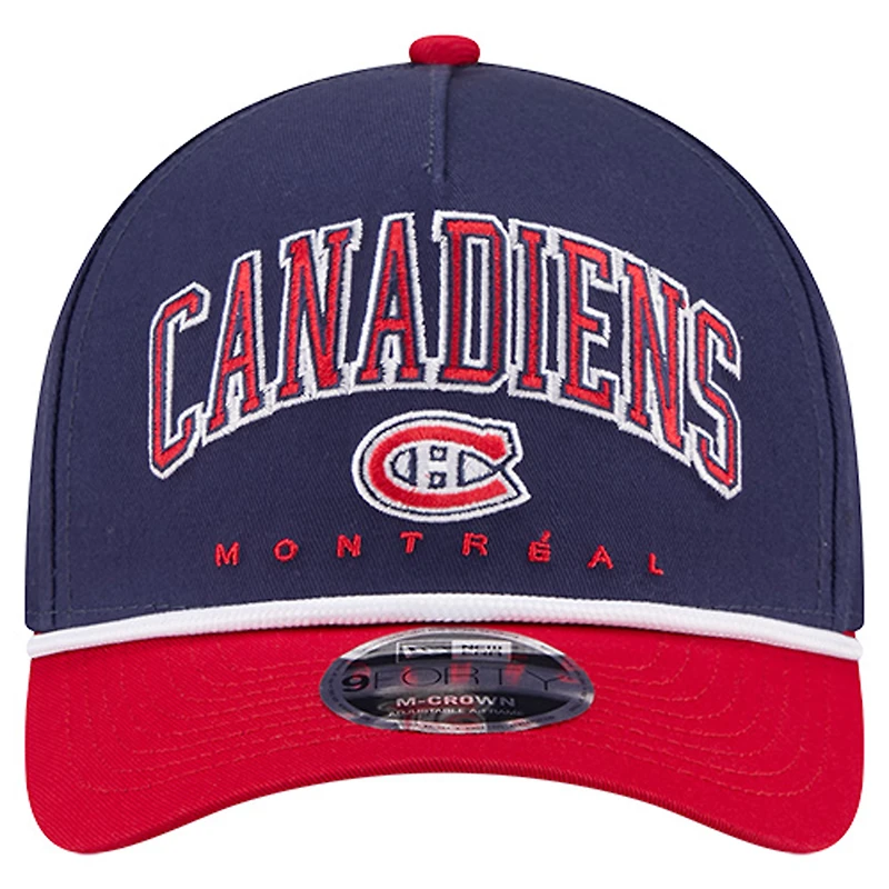 Casquette ajustable New Era bleu marine des Canadiens de Montréal 9FORTY M-Crown pour homme