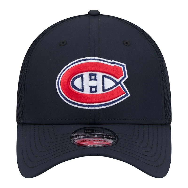 Men's New Era Navy Montreal Canadiens Logo 39THIRTY Flex Hat