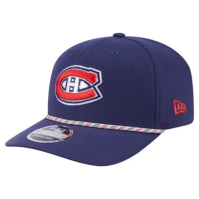 Men's New Era  Navy Montreal Canadiens Multi-Rope 9SEVENTY Adjustable Hat