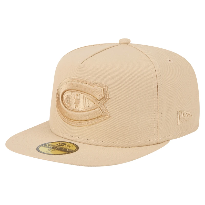 Casquette ajustée 59FIFTY A-Frame pour homme New Era, couleur beige, Canadiens de Montréal