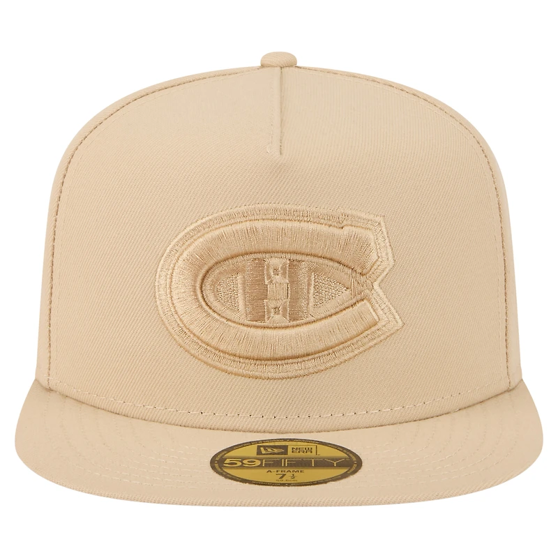 Casquette ajustée 59FIFTY A-Frame pour homme New Era, couleur beige, Canadiens de Montréal