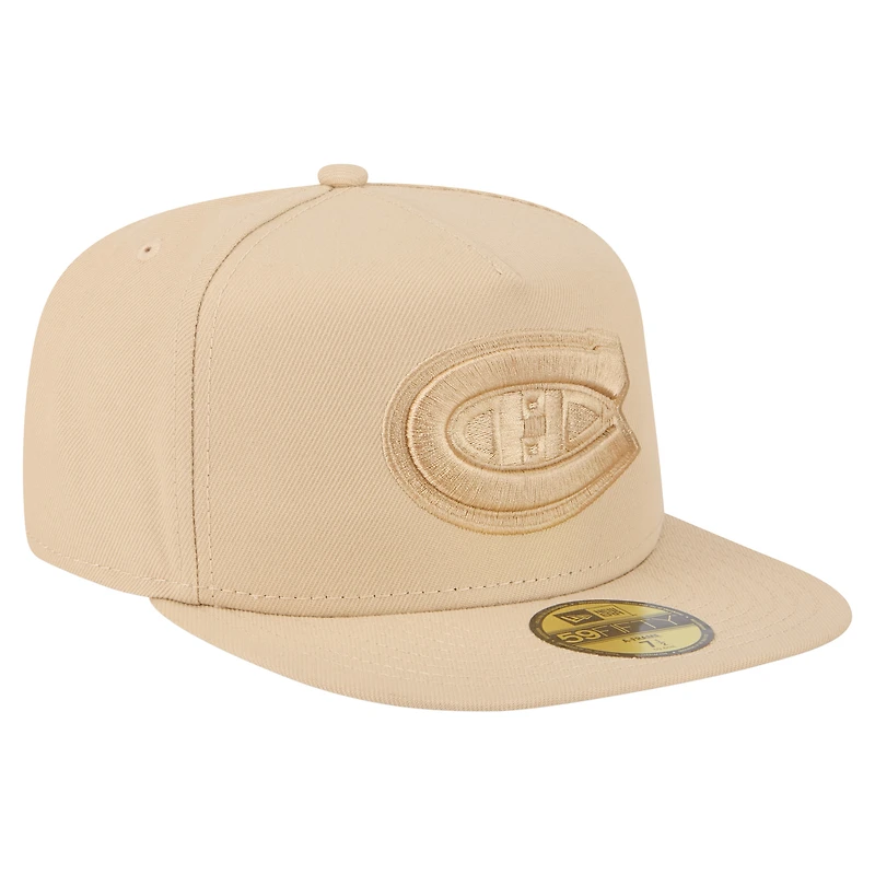 Men's New Era Tan Montreal Canadiens Color Pack 59FIFTY A-Frame Fitted Hat
