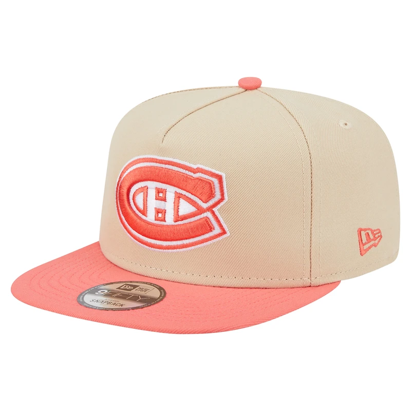Men's New Era Tan Montreal Canadiens Color Pack Two-Tone 9FIFTY A-Frame Snapback Hat