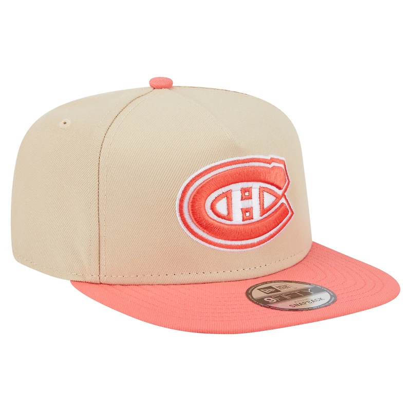 Men's New Era Tan Montreal Canadiens Color Pack Two-Tone 9FIFTY A-Frame Snapback Hat