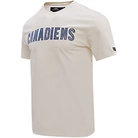 Men's Pro Standard Cream Montreal Canadiens Varsity Blues T-Shirt