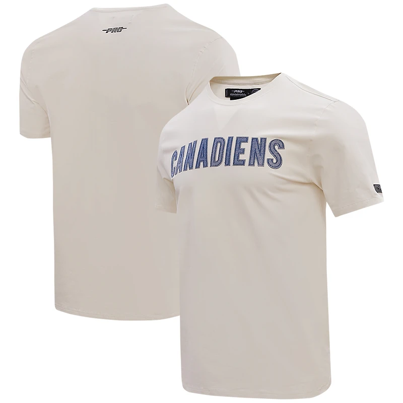 Men's Pro Standard Cream Montreal Canadiens Varsity Blues T-Shirt