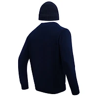 Coffret cadeau pull et bonnet en tricot à revers Pro Standard pour hommes, bleu marine, Canadiens de Montréal
