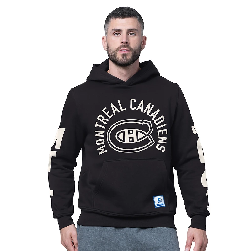 Men's Starter  Black Montreal Canadiens Handoff Hoodie
