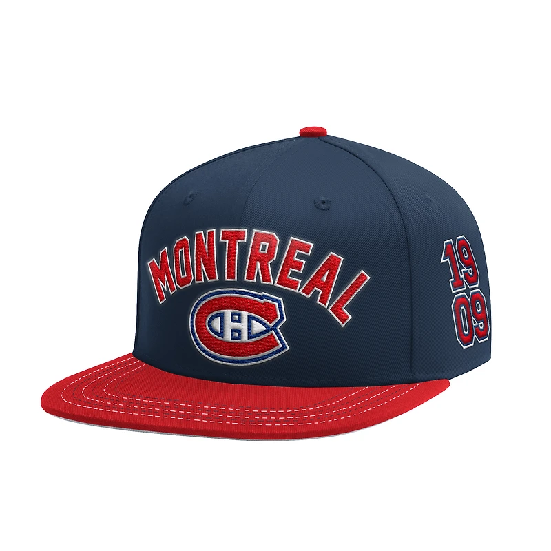 Casquette Snapback Starter Fit bleu classique des vestiaires des Canadiens de Montréal pour homme