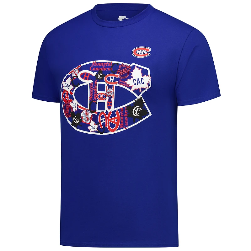 T-shirt Starter bleu pour homme avec logo collage des Canadiens de Montréal