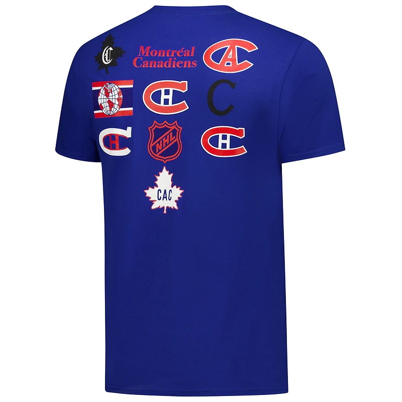 T-shirt Starter bleu pour homme avec logo collage des Canadiens de Montréal