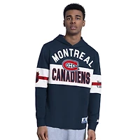 Men's Starter  Navy Montreal Canadiens Full Back Hoodie