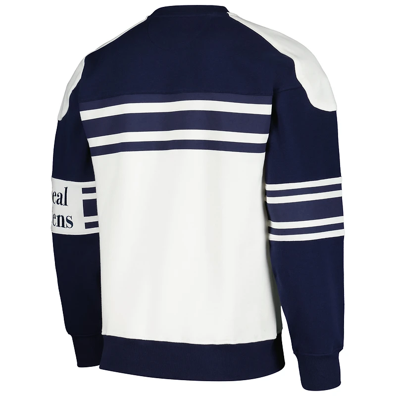 Sweat-shirt à col rond en molleton de défense des Canadiens Montréal Starter blanc pour hommes