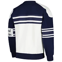Men's Starter White Montreal Canadiens Defense Fleece Crewneck Pullover Sweatshirt