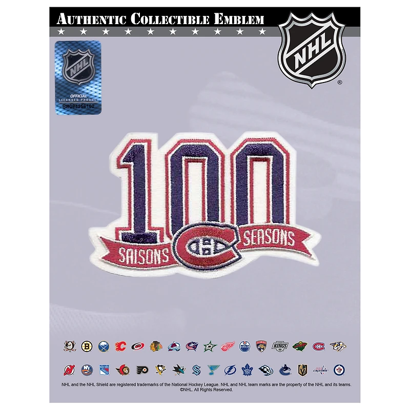 Écusson du chandail du 100e anniversaire des Canadiens de Montréal