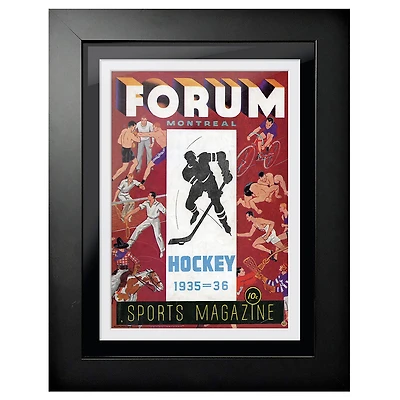 Magazine de sports Forum des Canadiens de Montréal 1935 - Couverture de programme encadrée de 12 '' x 16 ''