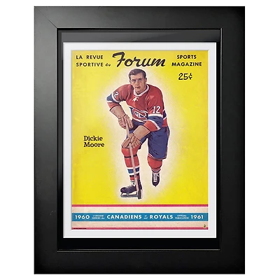 Montreal Canadiens 1960 Forum Sports Magazine Dickie Moore - 12'' x 16'' Framed Program Cover