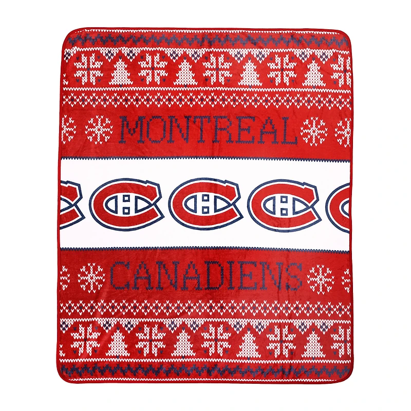 Montreal Canadiens 2-Pack 50" x 60" Holiday Throw Blanket and Cushion Set