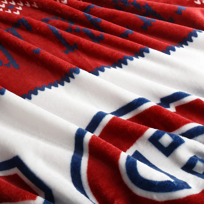 Montreal Canadiens 2-Pack 50" x 60" Holiday Throw Blanket and Cushion Set