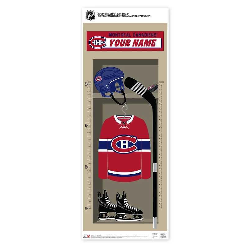 Canadiens de Montréal - Tableau de croissance repositionnable personnalisé 24'' x 60''